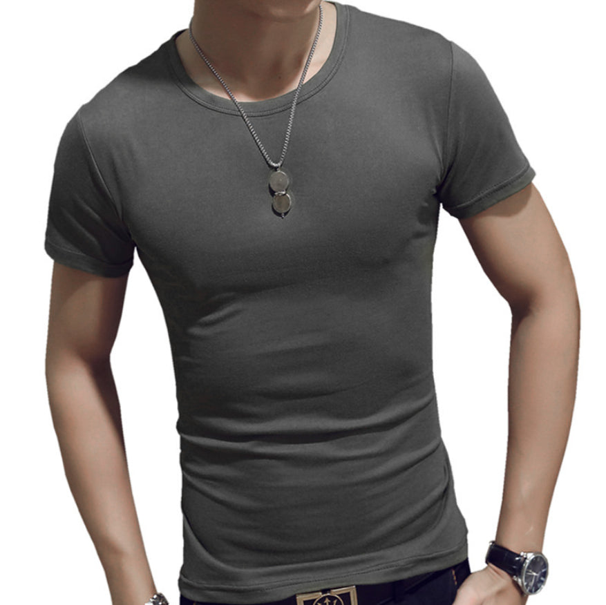 Korean Style Trendy Half-sleeved Body Shirt Trendy Bottoming Solid Color Shirt