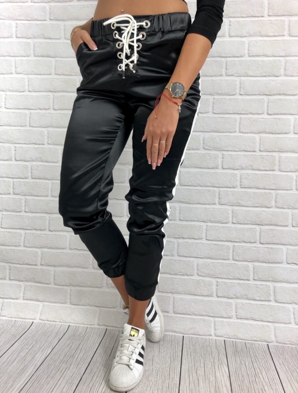 Contrast stitching trendy pants