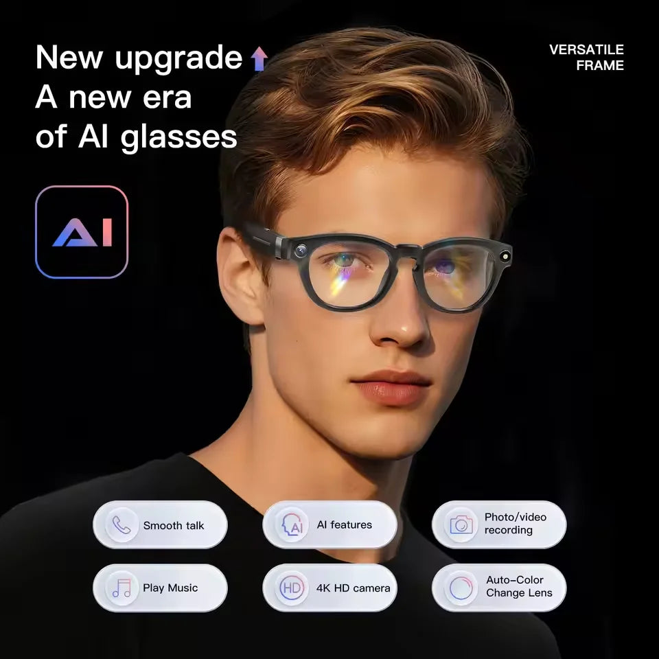 2026 New 8K HD AI Smart Glasses for Men w/ Chat GPT and 800MP Camera