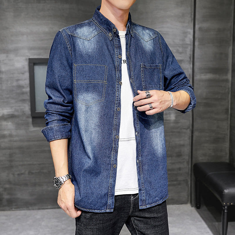 New Trendy Tooling Jacket Casual Denim Jacket Trendy Men's Top
