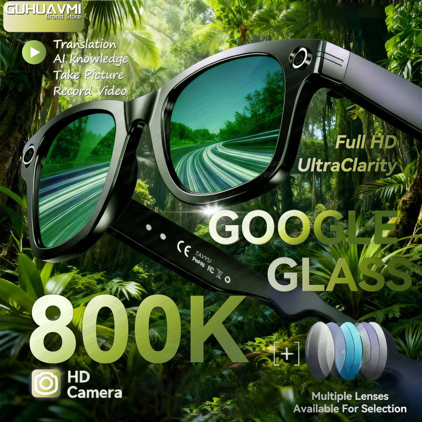 2025 New 4K Ultra HD 800W Pixel AI Glasses Men
