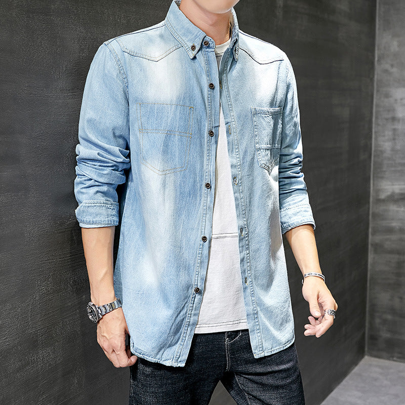 New Trendy Tooling Jacket Casual Denim Jacket Trendy Men's Top