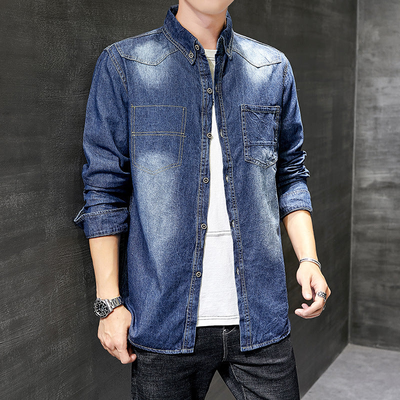 New Trendy Tooling Jacket Casual Denim Jacket Trendy Men's Top