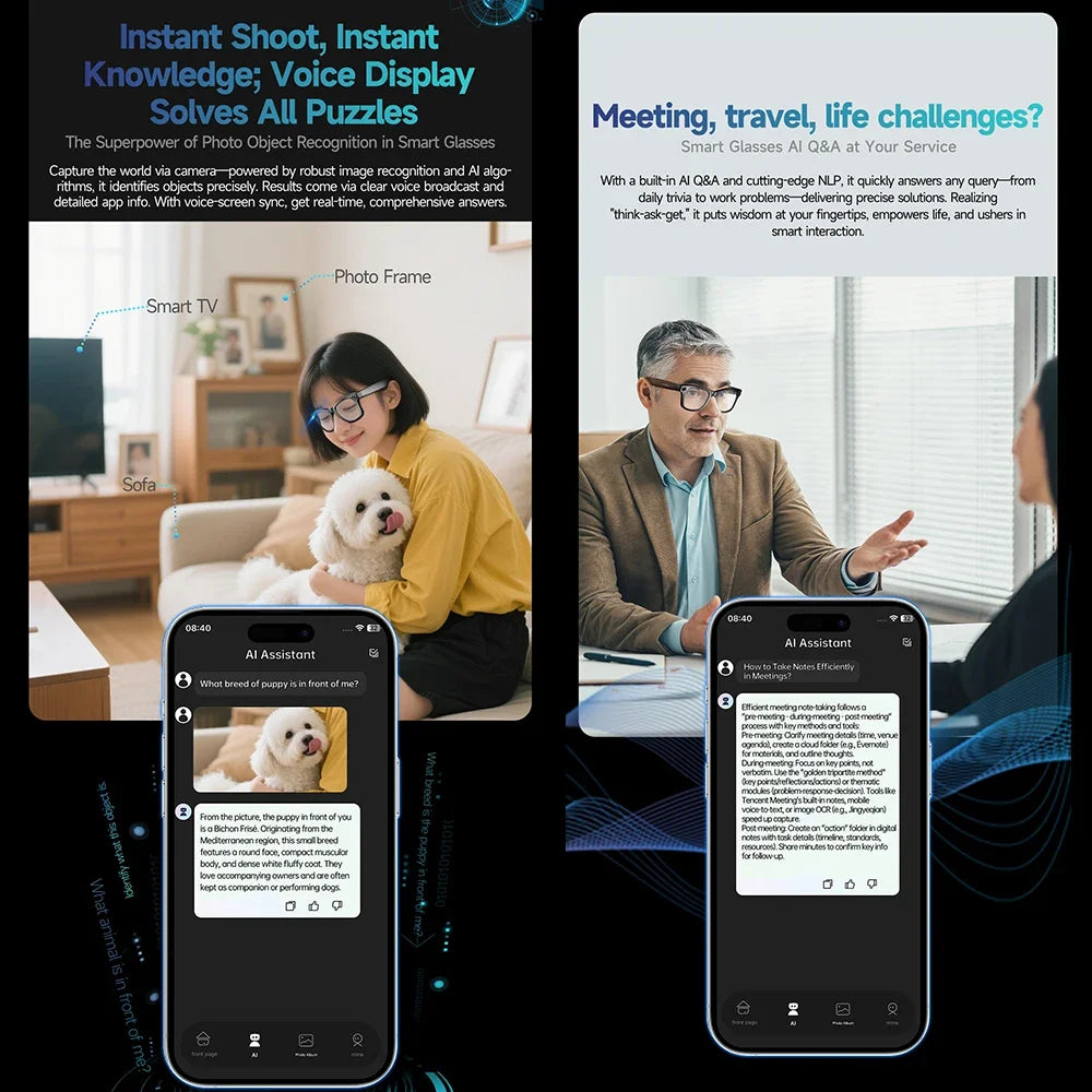 2026 AI Smart Glasses w/ Photo & Video Intelligent Recognition
