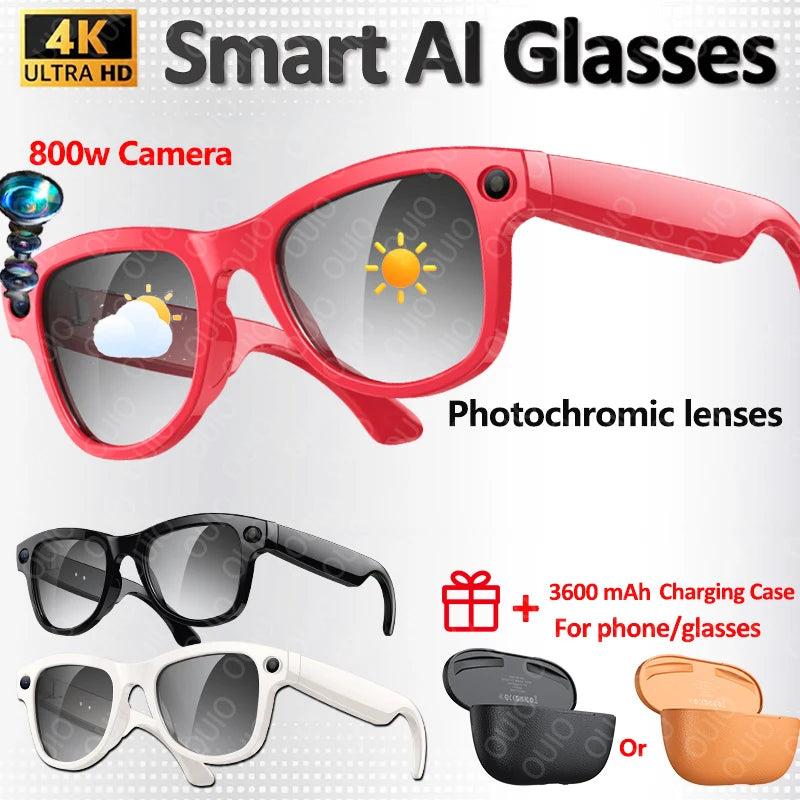 AI Voice Assistant Smart Glasses w/ Real-Time Translation/Recognition