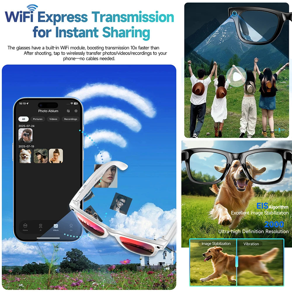 2026 AI Smart Glasses w/ Photo & Video Intelligent Recognition