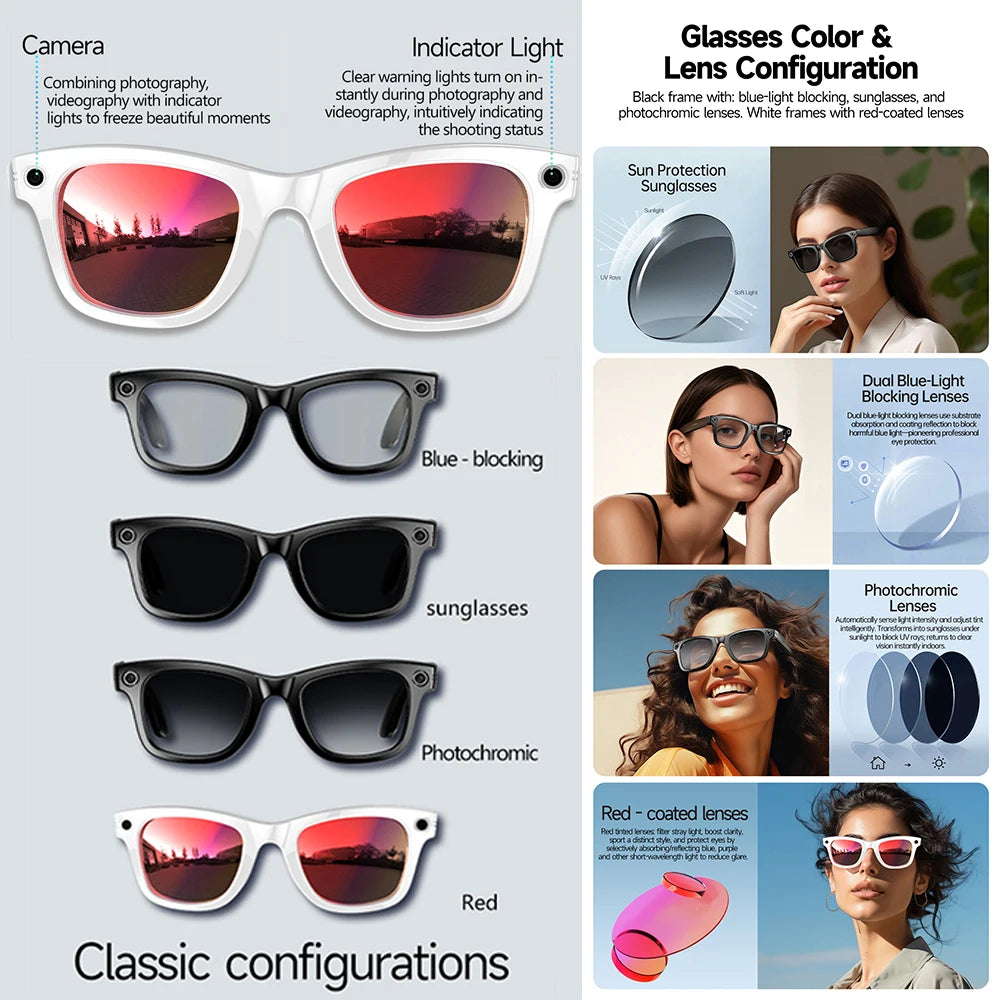 2026 AI Smart Glasses w/ Photo & Video Intelligent Recognition