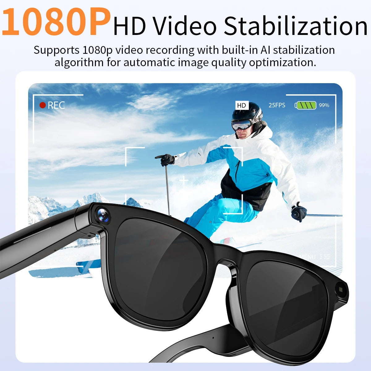 V3 AI Smart Glasses with ChatGPT and 8MP Camera for Video Recording