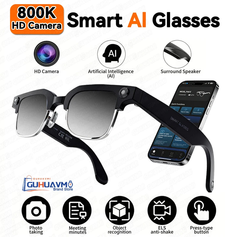New 8M Pixels Smart Glasses w/ AI Translation Voice Assistant