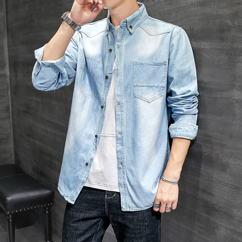 New Trendy Tooling Jacket Casual Denim Jacket Trendy Men's Top